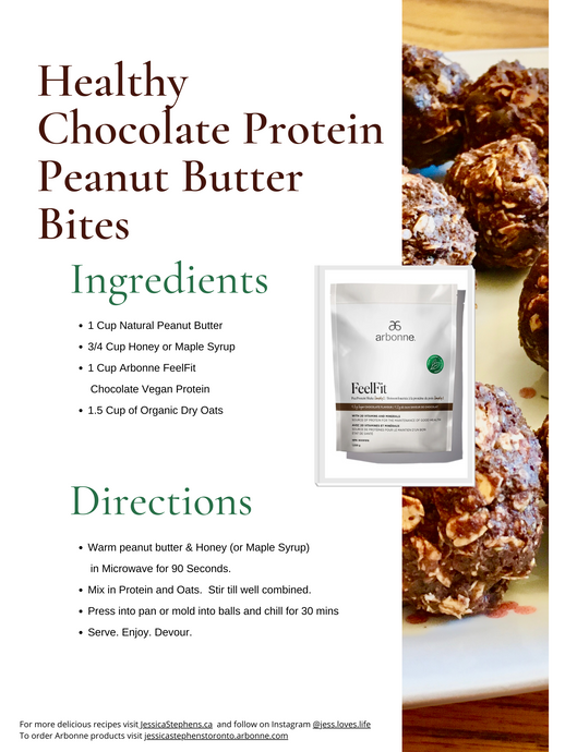Healthy Chocolate Protein Peanut Butter Bites